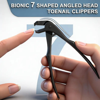 Professional Black Long-Handle Curved Toenail Clippers with Nail File Set