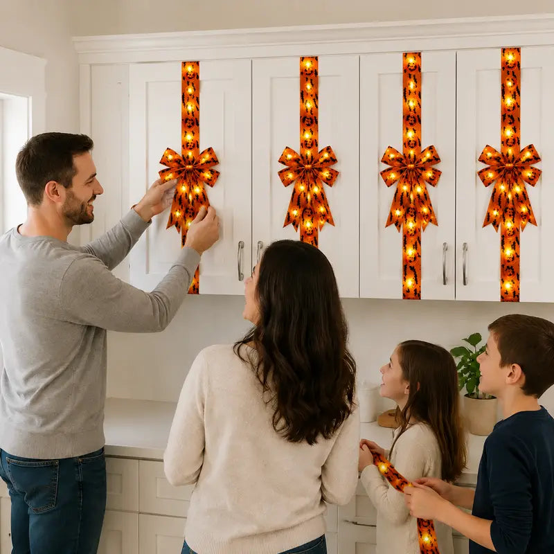 2PCS Halloween LED Light-Up Bow