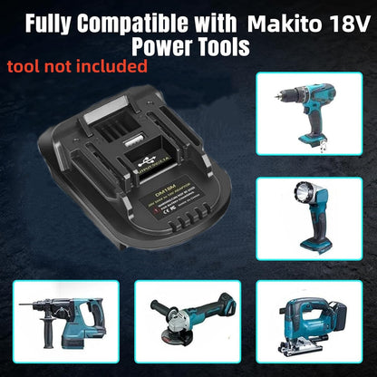 DM18M Adapter for Dewalt & Milwaukee to for Makita w/USB Port