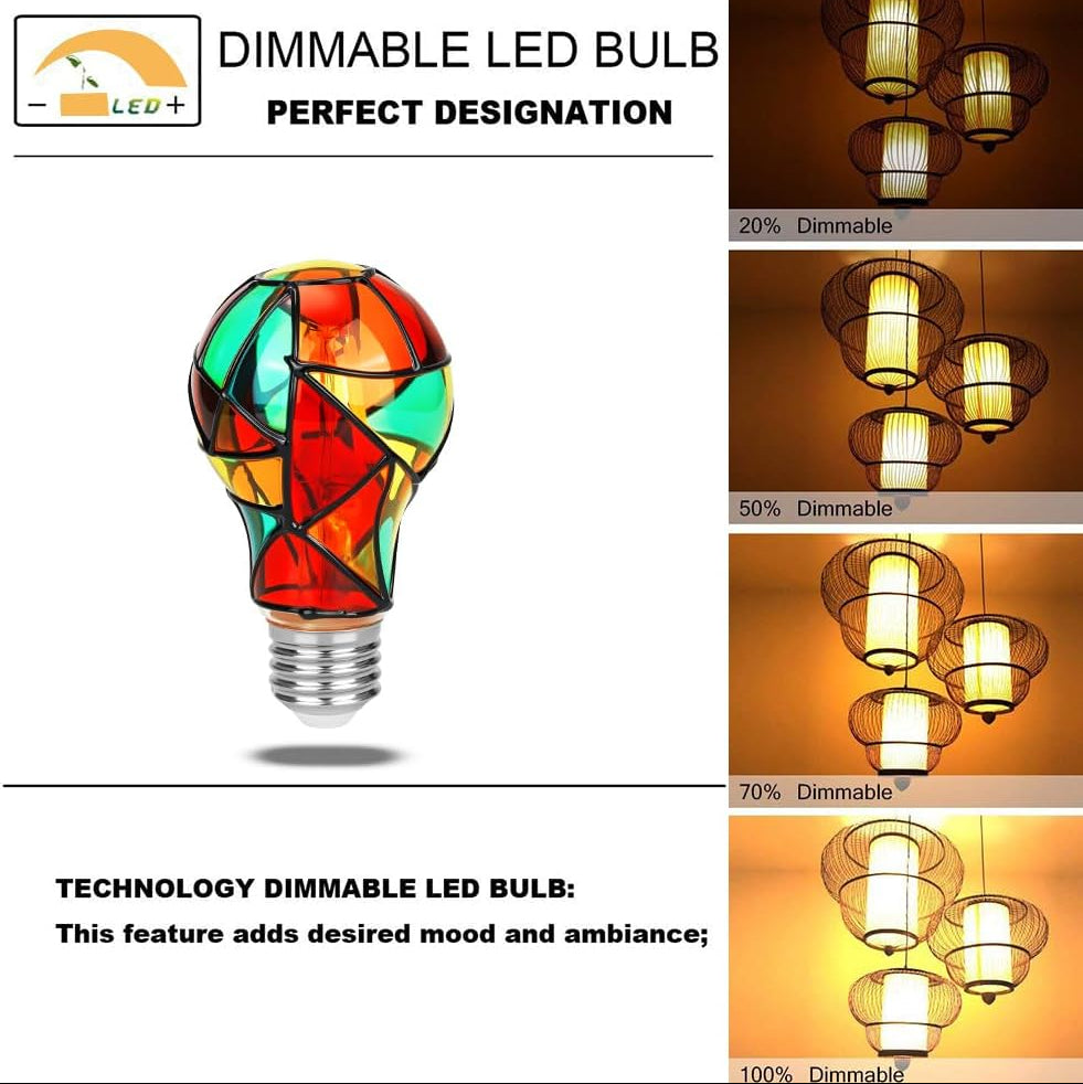 Stained Glass LED Light Bulb