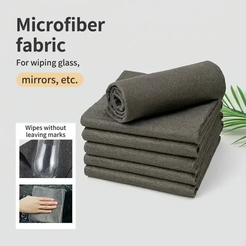 6PCS Thickened Grey Microfiber Cleaning Cloths