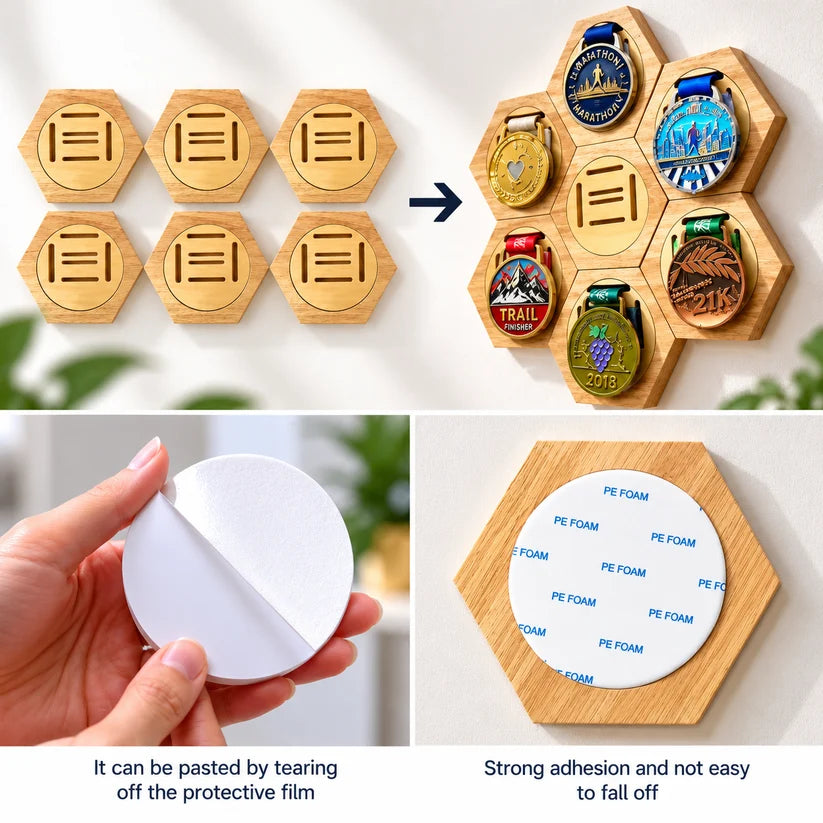 Fashion Wooden Medal Holders Display Stand Wall Rack