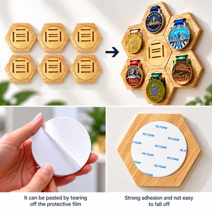 Fashion Wooden Medal Holders Display Stand Wall Rack