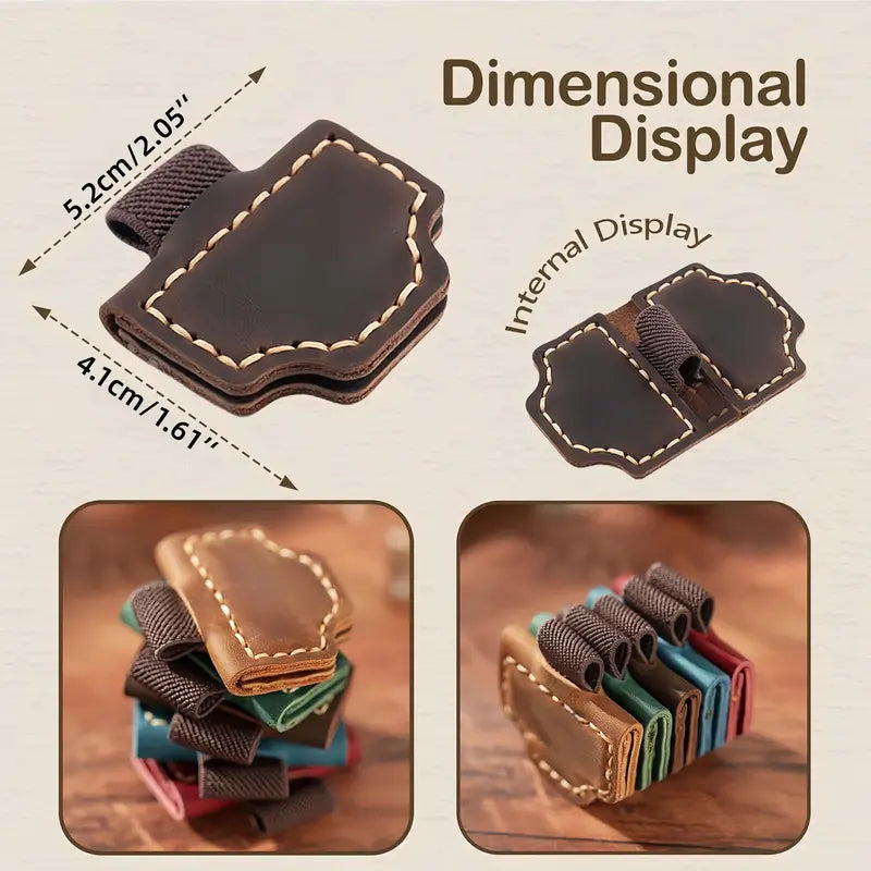 3PCS Magnetic Leather Bookmark with Pen Holder