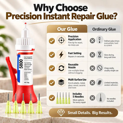 2PCS 5800 Precision Repair Glue, Fast-Setting Multi-Surface Adhesive for Plastic