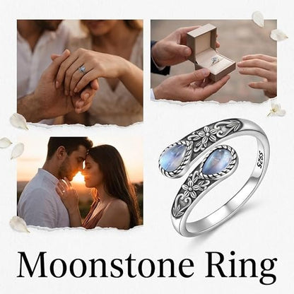 Natural Moonstone Ring – A Gift for Mom, Wife, or Sister