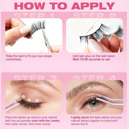 7-Pair Pack of 3D Fluffy Faux Eyelashes