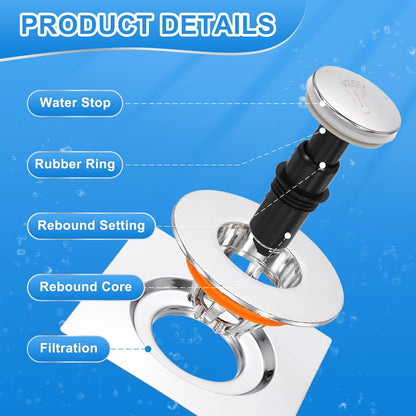 Sturdy Drain Strainer Plug Bathtub Sink Stopper Blockage Fast Draining