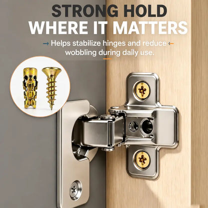 60PCS Cabinet Hardware Installation Screw and Wall Anchor Set