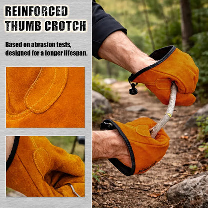 Magnetic Quick-Release Cowhide Work Gloves