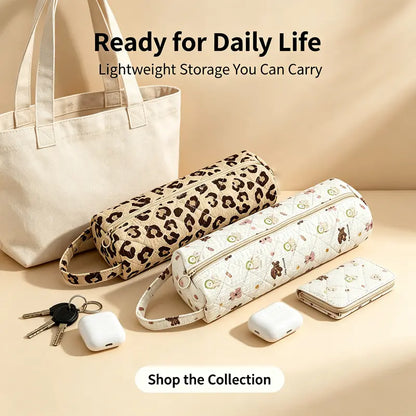 Portable Zipper Cosmetic Makeup Pouch with Handle