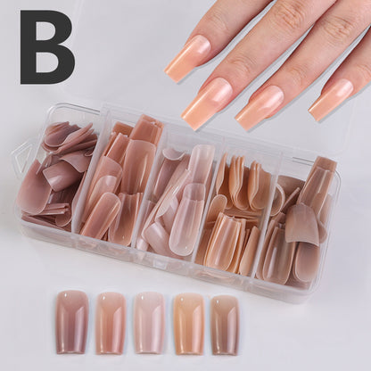 140PCS Pre-Gradient Press-On Nails Set – 5 Colors, 4 Shapes, Endless Styles
