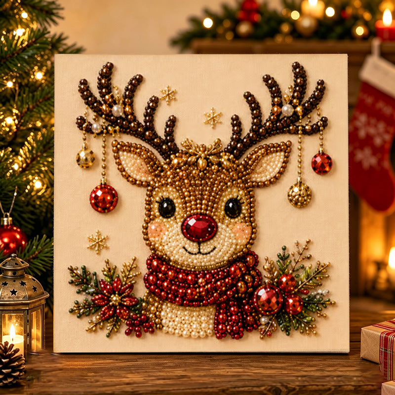 DIY Christmas Pearl Diamond Painting Art Kit With Frame