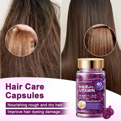 Hair Oil 40 Capsules with Keratin, Argan Oil & Jojoba Oil