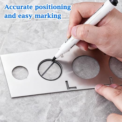 Stainless Steel Tile Drill Guide, Positioning Ruler for Ceramic