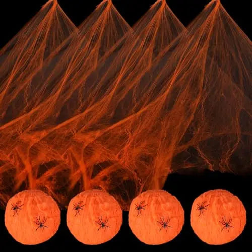 4PCS Glowing Halloween spiderweb decoration