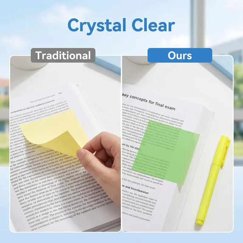 6PCS Cute translucent glitter pull-out sticky notes