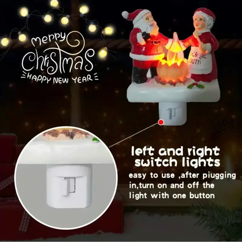 Santa Claus Resin Night Light - Creative Christmas Decorative Light for Home Living Room