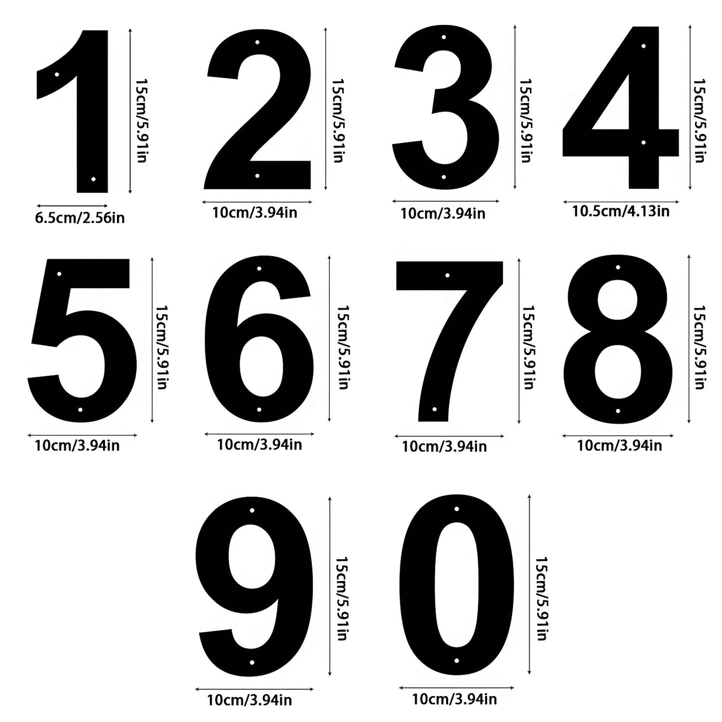 Weather-resistant outdoor metal house numbers