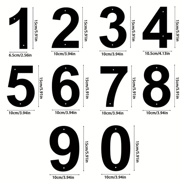Weather-resistant outdoor metal house numbers
