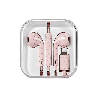 Wired Type-C Earphones with Star Pattern