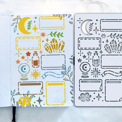 15-Pcs Journaling Stencil Set (4 x 7 inches) — Templates for Bullet Journals, Notebooks, Diaries, and Scrapbooks