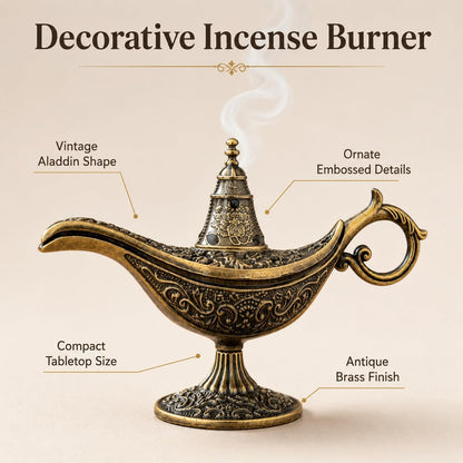 Aladdin-style incense burner stand—includes 42 incense pieces.