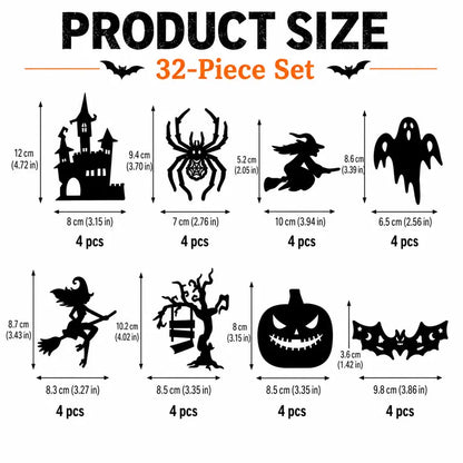 32PCS Halloween LED Silhouette Wall Light Stickers