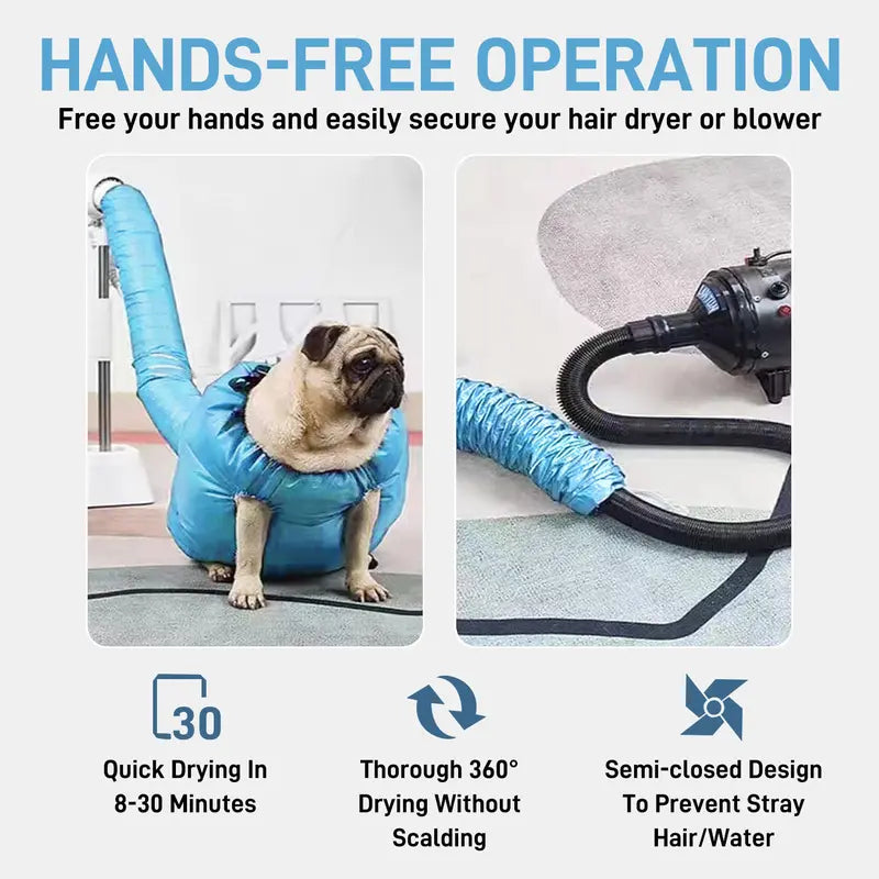 Dog Drying Bag – 360° Air Circulation Grooming Quick Dry Pet Hair Drying Suit for Small
