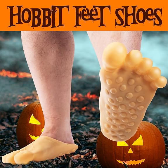 Halloween Barefoot Funny Feet Slippers - Realistic Big Foot Shoe Covers