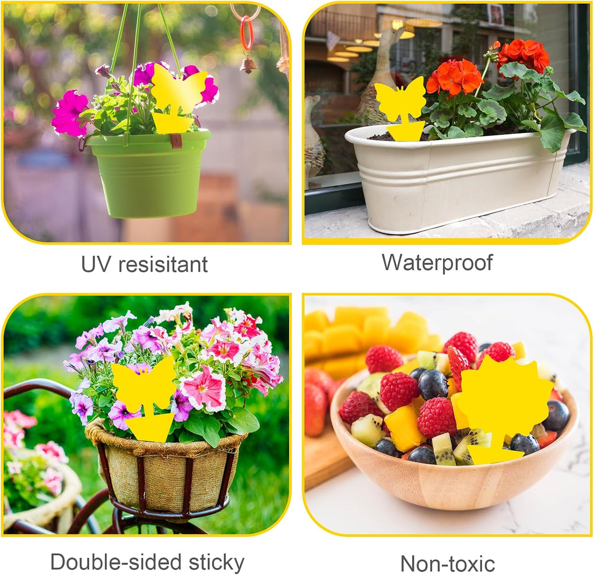 30 Pack Yellow Sticky Traps, Fungus Gnat Traps