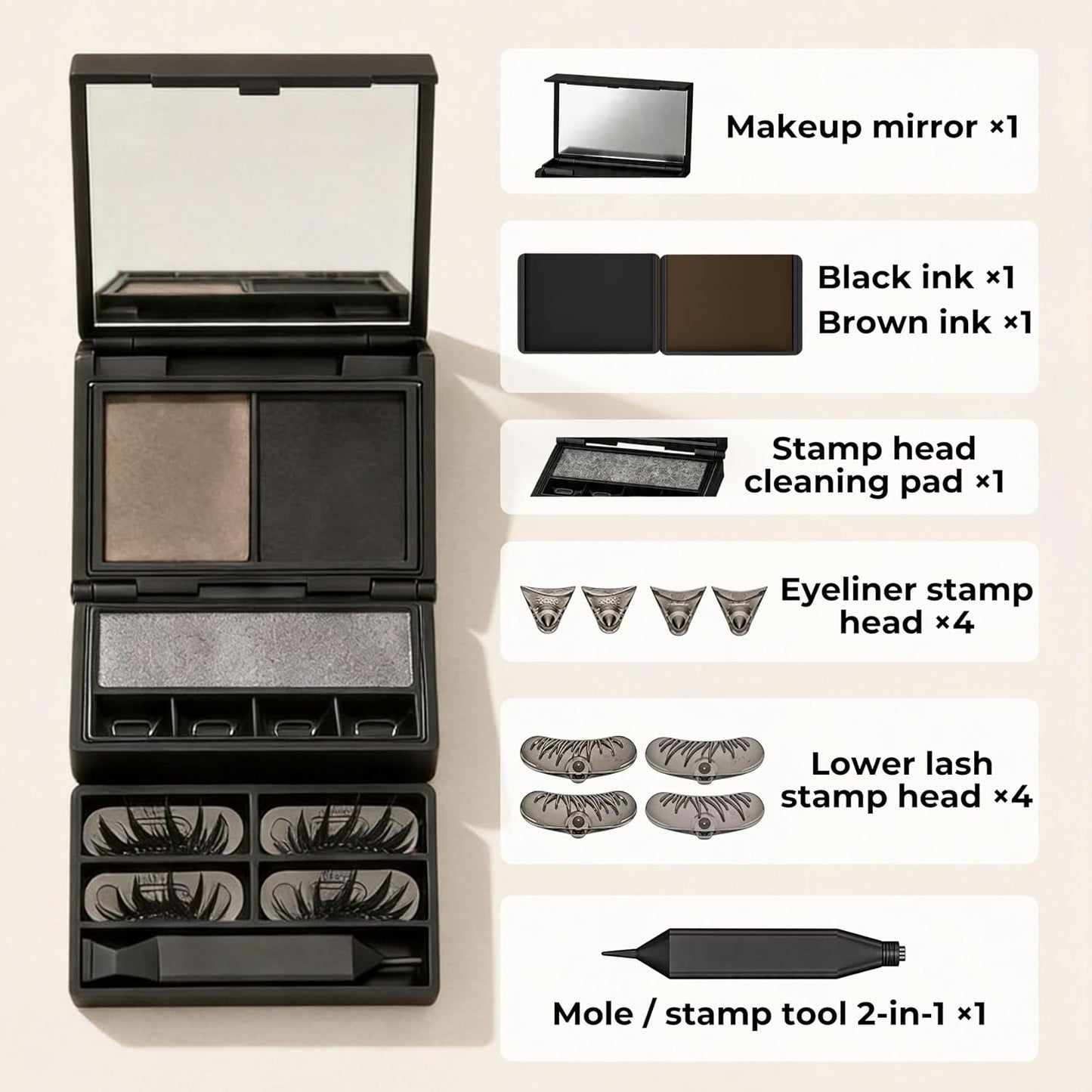 3-in-1 Eyelash & Eyeliner Stamp Kit with Beauty Mark