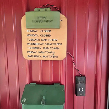 Classic Military Theme Plastic Door Sign Kit, Wired Doorbell Cover Prank