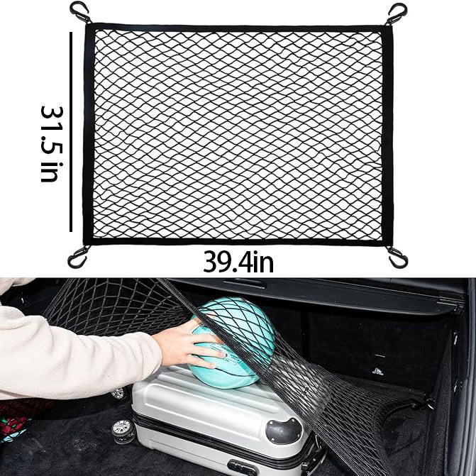 Adjustable Elastic Trunk Mesh Nets with 4pcs ABS Hook