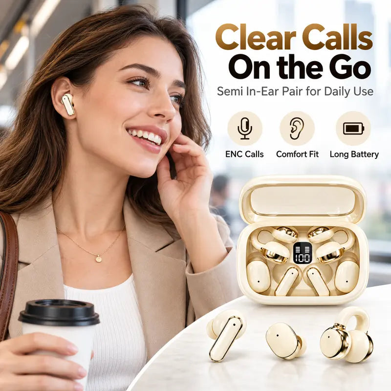 3-in-1 Bluetooth 6.0 Wireless Earbuds with Portable Charging Case