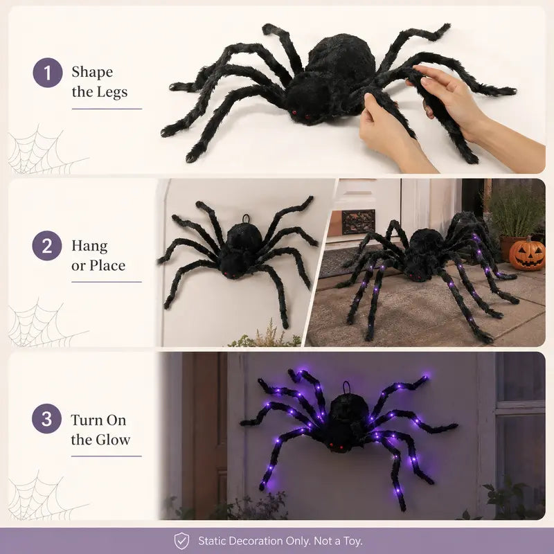 Light-up spider Halloween decoration