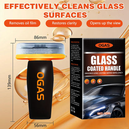 Glass Oil Film Remover for Car,Roll-On Glass Compound with Cleaning Board,Removes Oil Film & Smudges