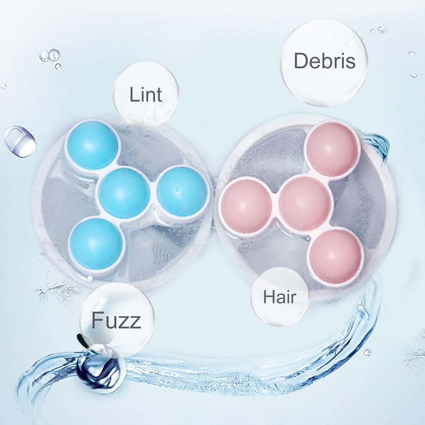 3Pcs Floating Hair Filtering Mesh Removal