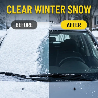 Yellow Ice Scraper for Efficient Snow Removal from Windows and Windshields