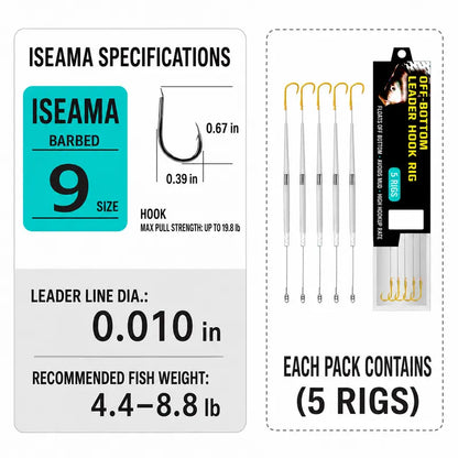Floating-bottom fishing rig and hook set