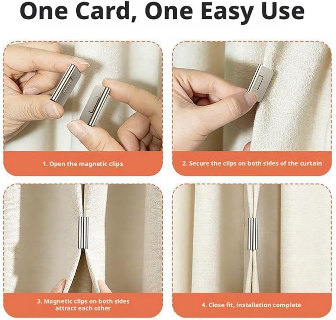 15 Pairs Magnetic Curtain Clips Hold Curtains Closed