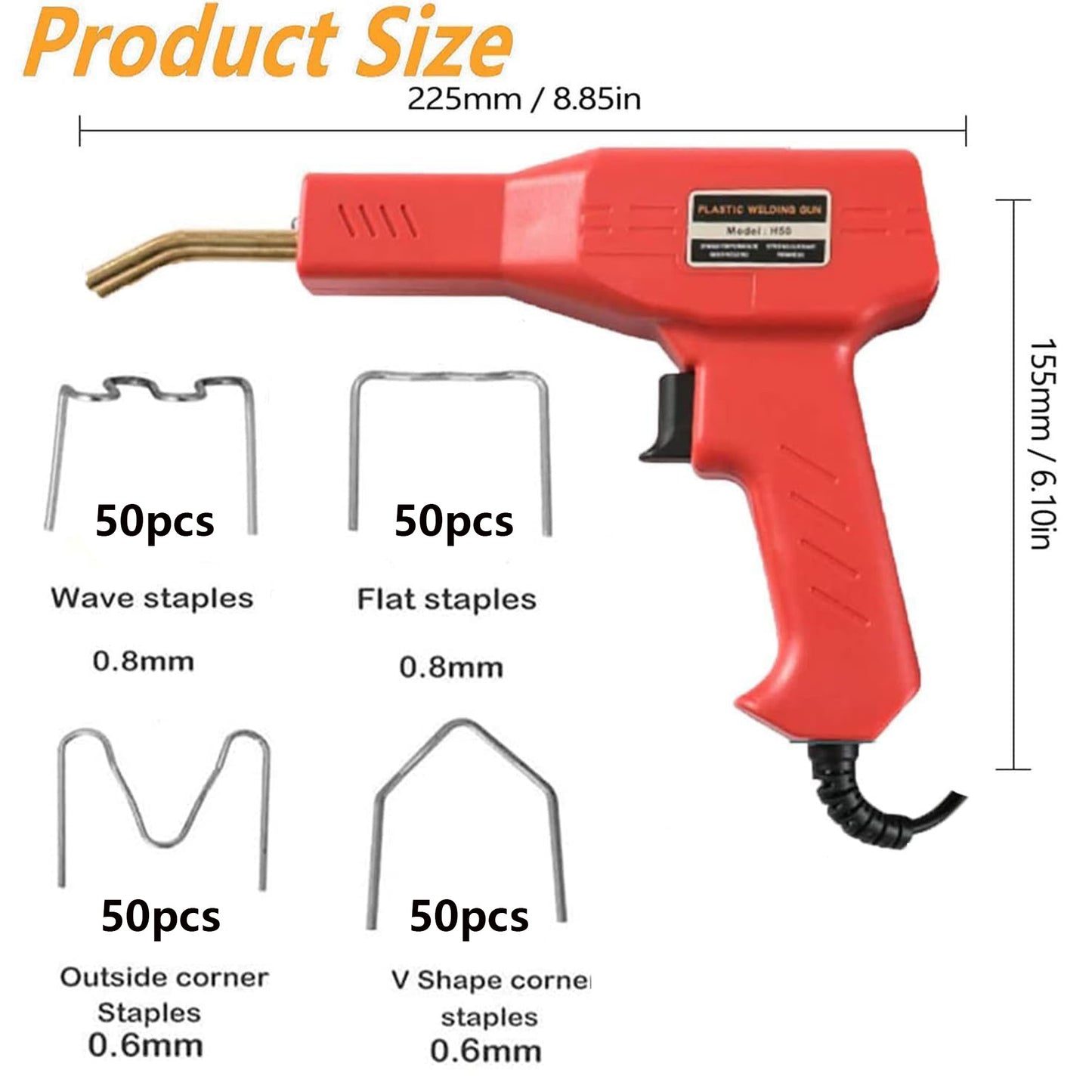 Rapid Heating Upgraded Plastic Welder, 200PCS Staples