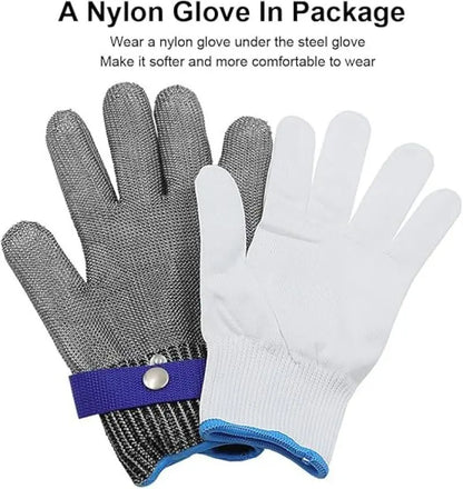 Single Cut Resistant Glove – Stainless Steel Mesh, Food Grade Safety Glove for Kitchen