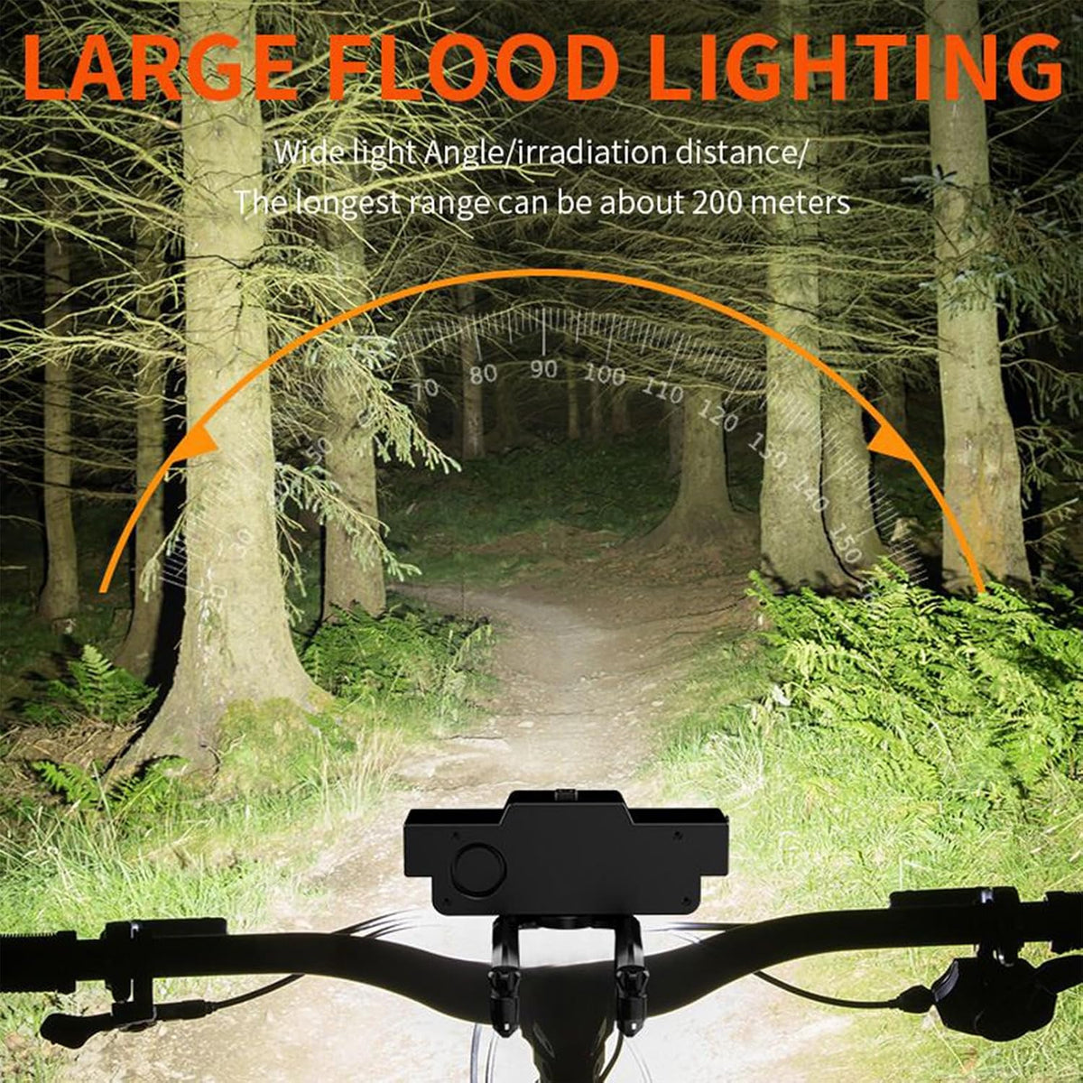 USB Rechargeable Bicycle Headlight with 9LED Horn, Digital LED Display