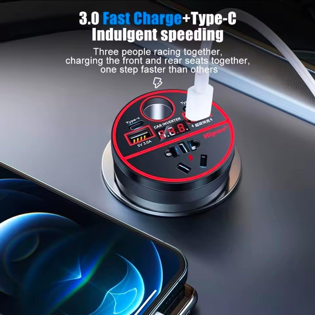In-Car USB Fast-Charging Power Inverter