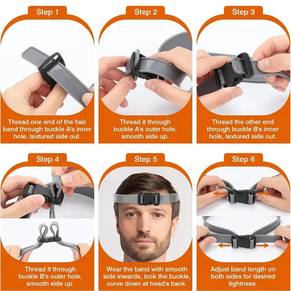 4-Piece Self Haircut Trimming Set with Adjustable Silicone Guide Band