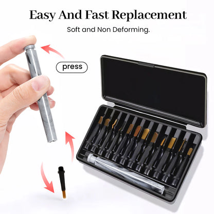 12-Piece Multifunctional Nail Art Brush Set with Storage Case
