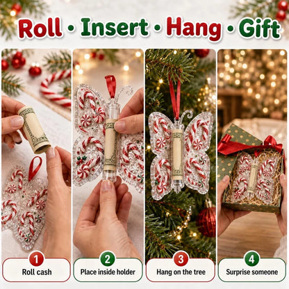 6PCS Butterfly Christmas Cash Gift Holder Ornament