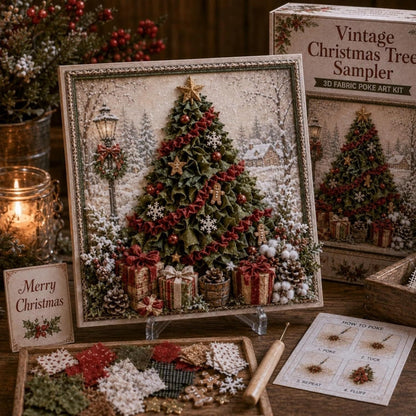 3D Christmas Fabric Poke Art Kit, DIY Snowman Embroidery Craft Kit