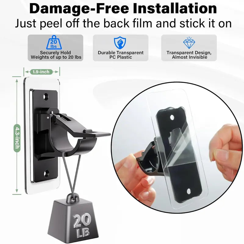 4-Pack No-Drill Curtain Rod Brackets